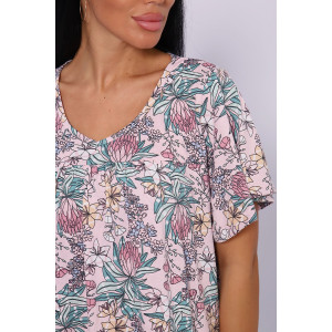 Сорочка женская №13258 кулирка (последний размер) розовый 56