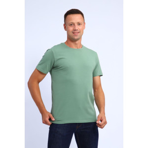 Футболка мужская №019 кулирка с лайкрой пенье (р-ры: L-XL) оливковый