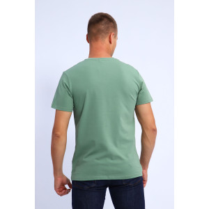 Футболка мужская №019 кулирка с лайкрой пенье (р-ры: L-XL) оливковый