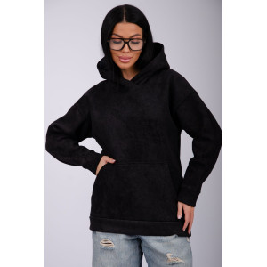 Худи женское "Сальма 2" футер 3-х нитка с начесом (р-ры: 42-60) черный