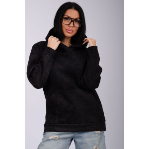 Худи женское "Сальма 2" футер 3-х нитка с начесом (р-ры: 42-60) черный