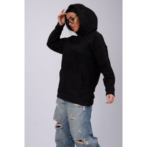 Худи женское "Сальма 2" футер 3-х нитка с начесом (р-ры: 42-60) черный