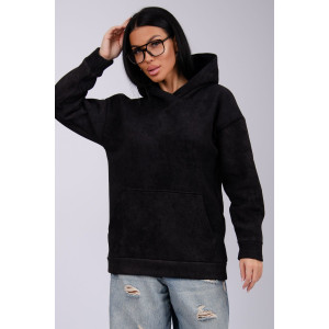 Худи женское "Сальма 2" футер 3-х нитка с начесом (р-ры: 42-60) черный