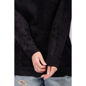 Худи женское "Сальма 2" футер 3-х нитка с начесом (р-ры: 42-60) черный