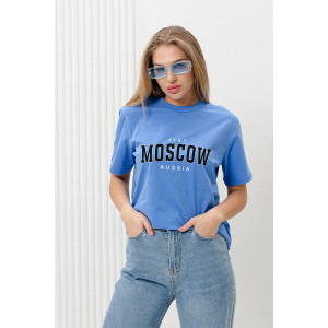 Футболка унисекс №8503 кулирка (последний размер) голубой Москва 64