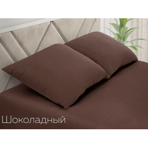 Простыня классическая поплин однотонный шоколадный