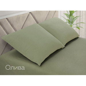 Простыня классическая поплин однотонный олива