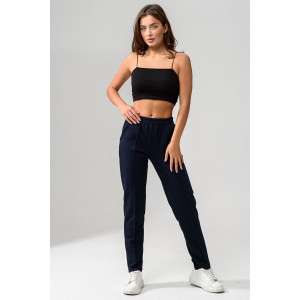 Брюки женские №67169О футер с лайкрой 2-х нитка (р-ры: 42-64) темно-синий