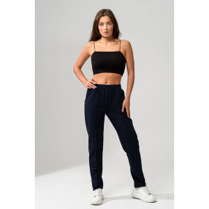 Брюки женские №67169О футер с лайкрой 2-х нитка (р-ры: 42-64) темно-синий