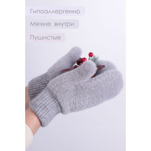 Варежки женские эко-мех GL685 (последний размер) серый М