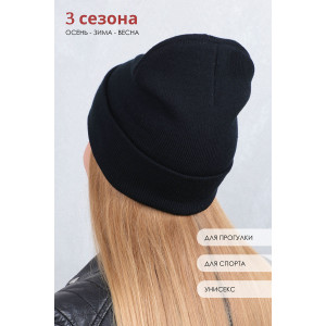 Шапка женская №GL658 акрил (последний размер) черный