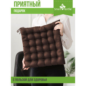 Подушка на сиденье с гречневой лузгой "Уют" 037772 коричневый