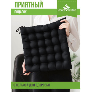 Подушка на сиденье с гречневой лузгой "Уют" 037772 черный