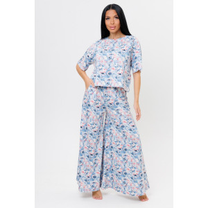Костюм двойка женский №2220 кулирка (р-ры: 42-60) голубой