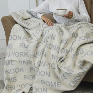 Плед "Vladi" хлопок-жаккард "City" бело-серый Плед "Vladi" хлопок-жаккард "City" бело-серый