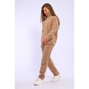 Костюм двойка женский 5338е флис (р-ры: 42-56) карамель