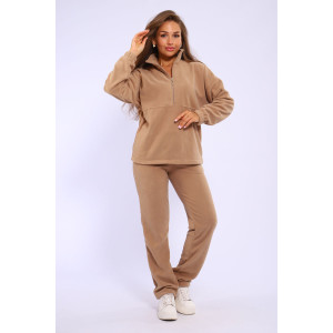 Костюм двойка женский 5338е флис (р-ры: 42-56) карамель