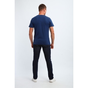 Футболка мужская №058 кулирка пенье (р-ры: M-6XL) индиго