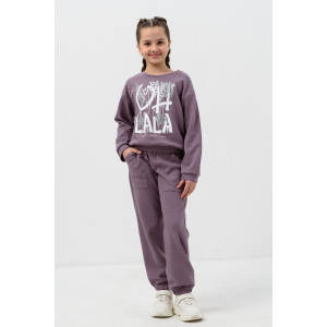 Костюм двойка детский "Мерсин" интерлок (р-ры: 122-158) лиловый