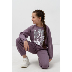 Костюм двойка детский "Мерсин" интерлок (р-ры: 122-158) лиловый