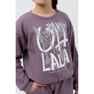 Костюм двойка детский "Мерсин" интерлок (р-ры: 122-158) лиловый