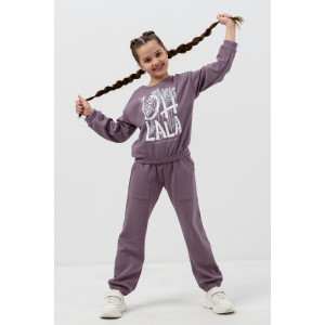 Костюм двойка детский "Мерсин" интерлок (р-ры: 122-158) лиловый