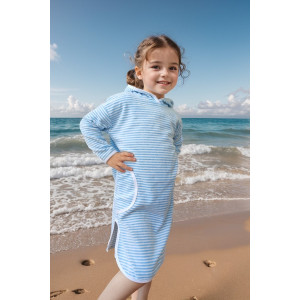 Туника детская №33055 велюр (р-ры: 110-152) голубой