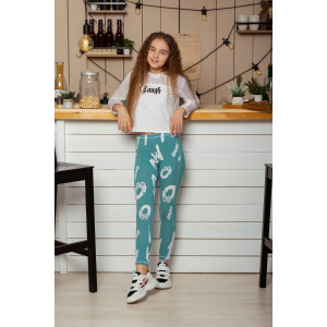 Лосины детские №8231 кулирка с лайкрой (р-ры: 34-40) зеленый Лосины детские №8231 кулирка с лайкрой (р-ры: 34-40) зеленый