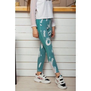 Лосины детские №8231 кулирка с лайкрой (р-ры: 34-40) зеленый Лосины детские №8231 кулирка с лайкрой (р-ры: 34-40) зеленый