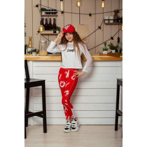 Лосины детские №8231 кулирка с лайкрой (р-ры: 34-40) красный