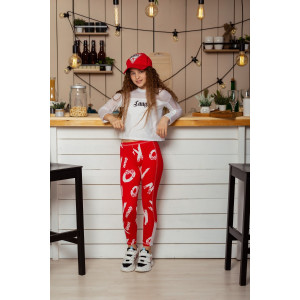 Лосины детские №8231 кулирка с лайкрой (р-ры: 34-40) красный