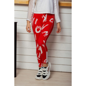 Лосины детские №8231 кулирка с лайкрой (р-ры: 34-40) красный