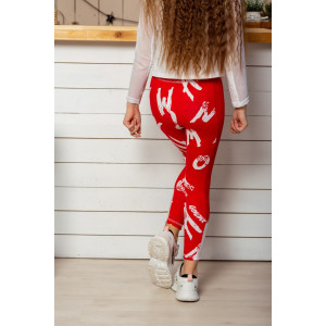 Лосины детские №8231 кулирка с лайкрой (р-ры: 34-40) красный