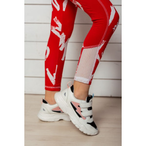 Лосины детские №8231 кулирка с лайкрой (р-ры: 34-40) красный