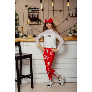 Лосины детские №8231 кулирка с лайкрой (р-ры: 34-40) красный