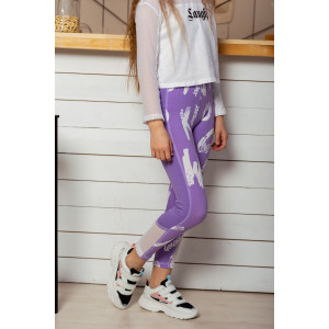 Лосины детские №8231 кулирка с лайкрой (р-ры: 34-40) лавандовый Лосины детские №8231 кулирка с лайкрой (р-ры: 34-40) лавандовый