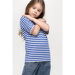 Футболка детская "Бриз" кулирка (р-ры: 92-128) синий-розовый Футболка детская "Бриз" кулирка (р-ры: 92-128) синий-розовый