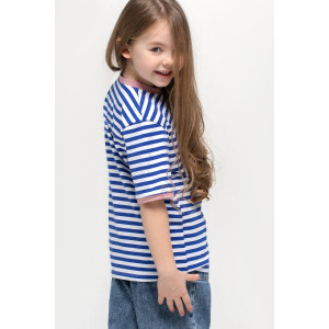 Футболка детская "Бриз" кулирка (р-ры: 92-128) синий-розовый Футболка детская "Бриз" кулирка (р-ры: 92-128) синий-розовый