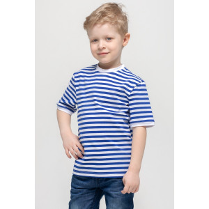 Футболка детская "Бриз" кулирка (р-ры: 92-128) белый-синий Футболка детская "Бриз" кулирка (р-ры: 92-128) белый-синий