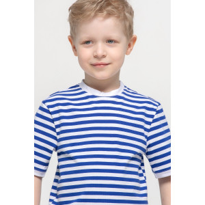 Футболка детская "Бриз" кулирка (р-ры: 92-128) белый-синий Футболка детская "Бриз" кулирка (р-ры: 92-128) белый-синий