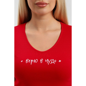 Костюм двойка женский "Сноу-3" кашкорсе-велюр стрейч (р-ры: 44-54) красный