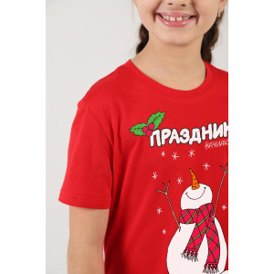 Футболка детская "Карнавал-1" кулирка (р-ры: 140-170) красный