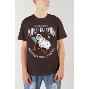 Футболка детская "Карнавал-2" кулирка (р-ры: 140-170) шоколадный