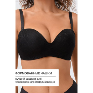 Бюстгальтер женский OIRO без косточек 1317006 Snowdrop черный