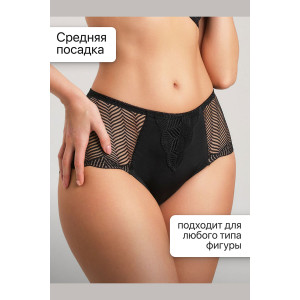 Трусы женские 0208 OIRO нейлон (р-ры: 46-60) черный - упаковка 3 шт. 