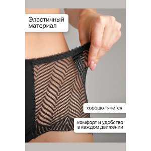 Трусы женские 0208 OIRO нейлон (р-ры: 46-60) черный - упаковка 3 шт. 