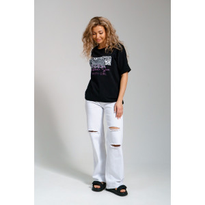 Футболка женская 940/1 кулирка с лайкрой пенье (последний размер) черный 56,58