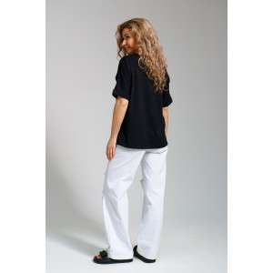 Футболка женская 940/1 кулирка с лайкрой пенье (последний размер) черный 56,58