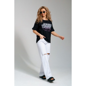 Футболка женская 940/1 кулирка с лайкрой пенье (последний размер) черный 56,58