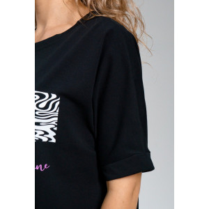 Футболка женская 940/1 кулирка с лайкрой пенье (последний размер) черный 56,58